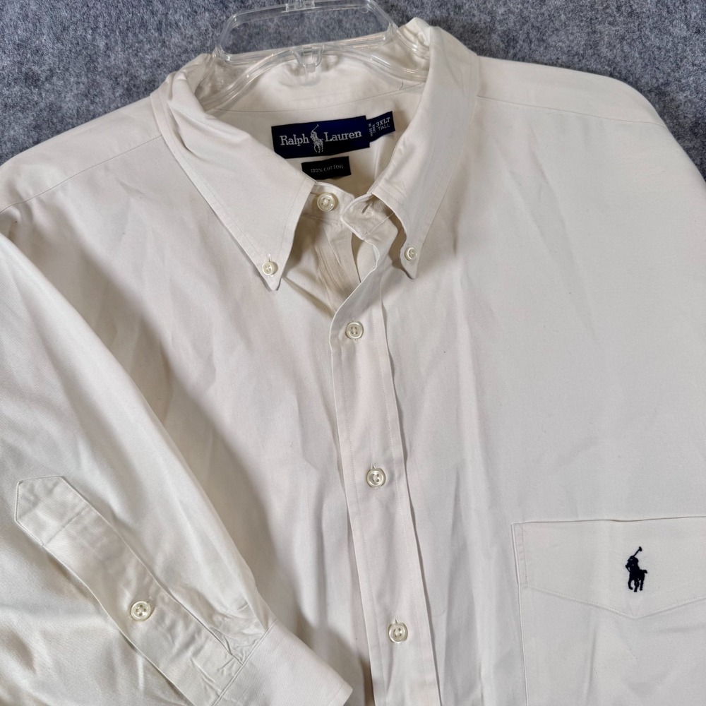 Ralph Lauren Oxford Shirt Mens 3XLT Ivory Classic Fit button Down Cotton